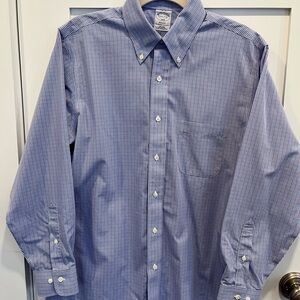 Brooks Brothers Blue and White Checkered Shirt